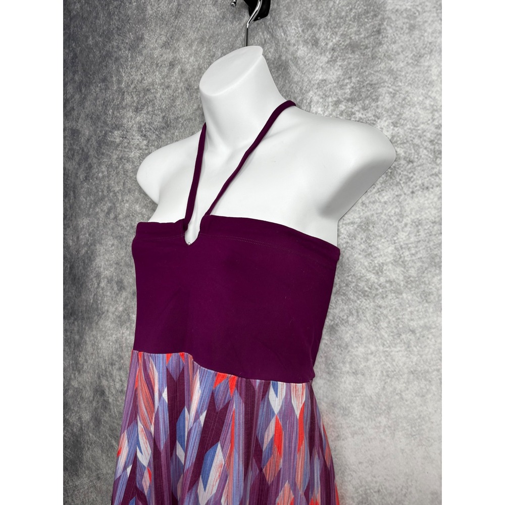 Prana Solana Convertible Purple Halter Bandeau Empire Waist Midi Dress Sz Medium - Picture 5 of 11
